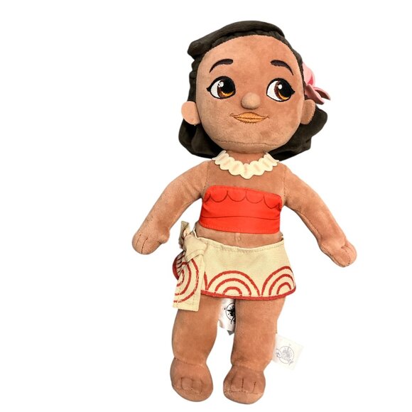 DISNEY STORE Moana Toddler Baby Plush Doll 12" Stuffed Baby Toy Embroidered Face - Picture 1 of 7